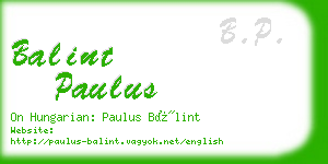 balint paulus business card